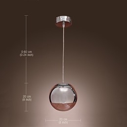 Lámpara colgante moderna y contemporánea de metal cromado estilo globo mini