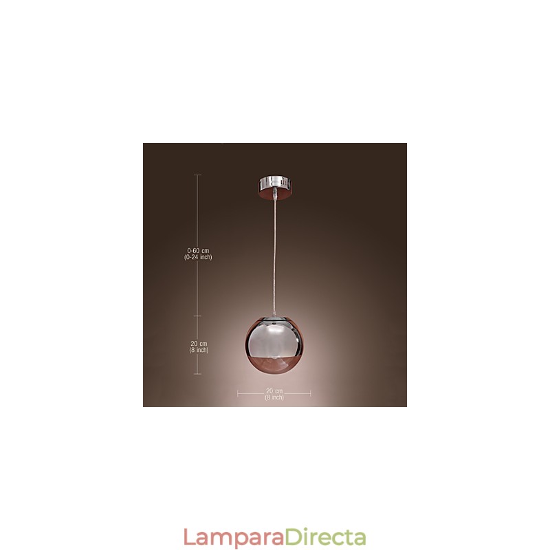 Lámpara colgante moderna y contemporánea de metal cromado estilo globo mini