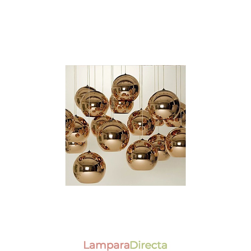 Lámpara colgante de bola de galvanoplastia nórdica retro creativa y sencilla de vidrio