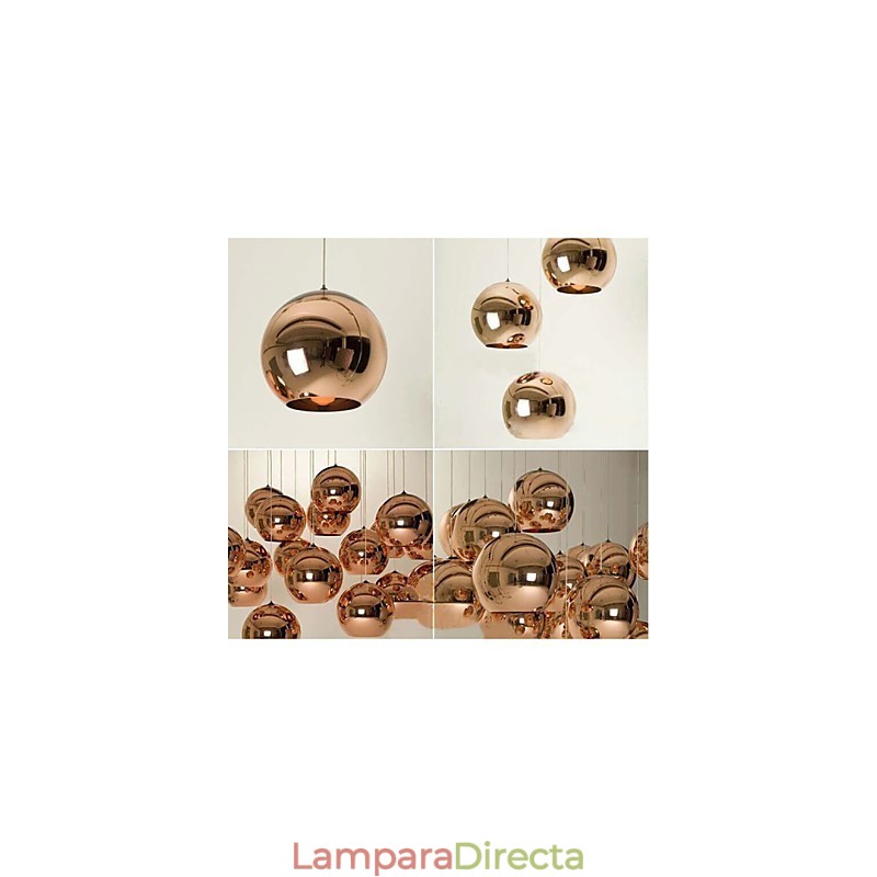 Lámpara colgante de bola de galvanoplastia nórdica retro creativa y sencilla de vidrio