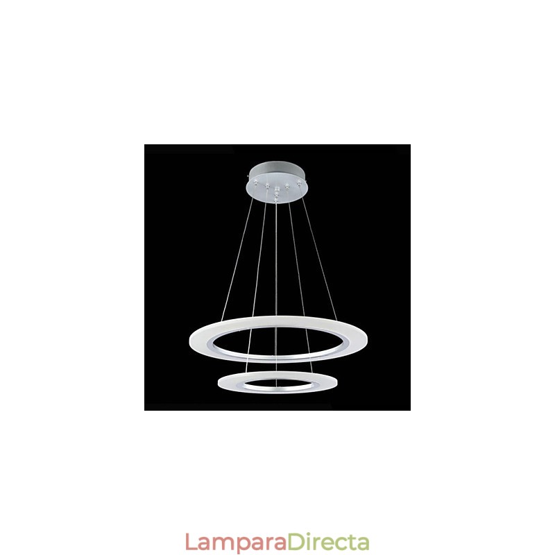 Lámpara colgante de techo moderna con 2 anillos