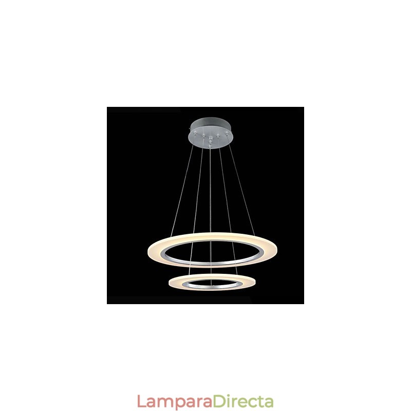 Lámpara colgante de techo moderna con 2 anillos