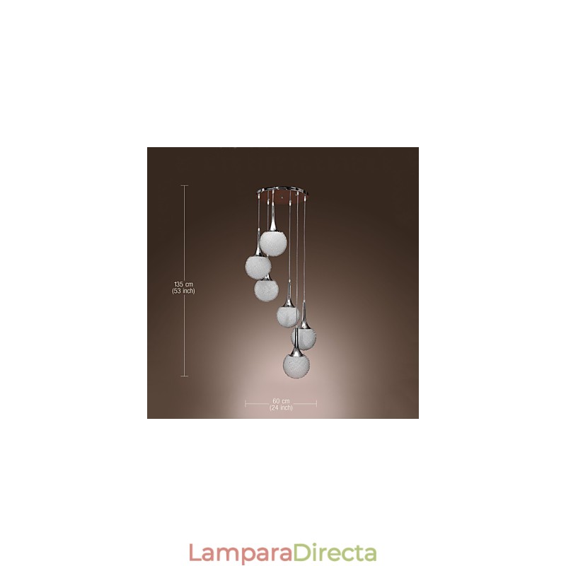 Lámpara empotrada moderna y contemporánea de metal galvanizado con forma de globo