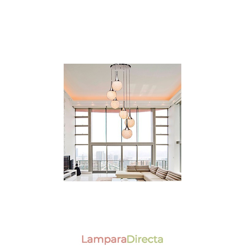 Lámpara empotrada moderna y contemporánea de metal galvanizado con forma de globo
