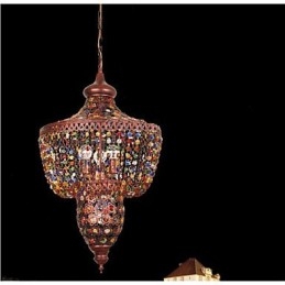 Lámpara de cristal de color mediterráneo del sudeste asiático, luz negra
