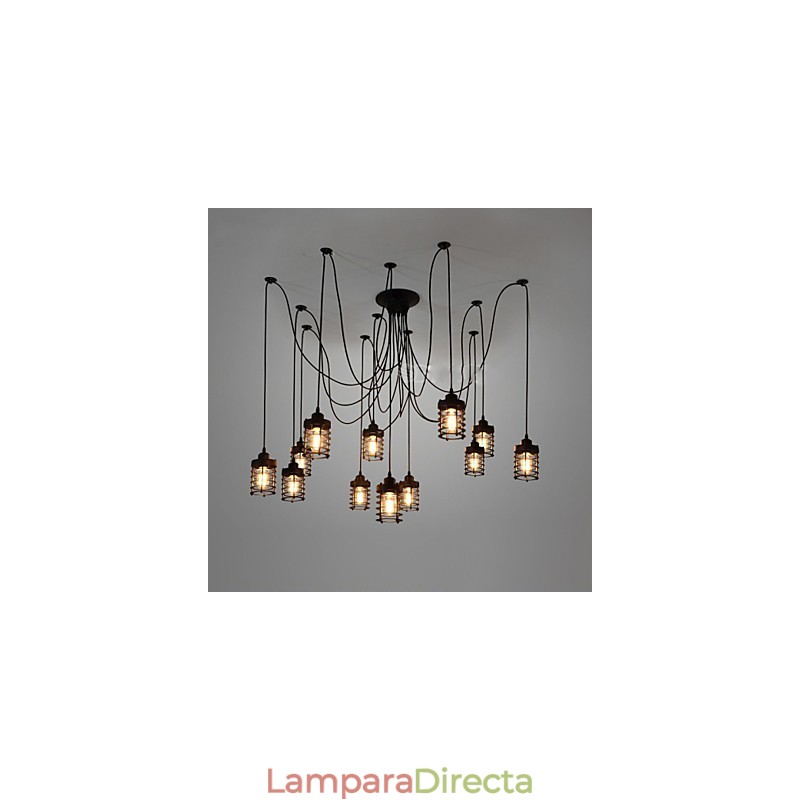 Lámpara de techo vintage Edison ajustable, lámpara colgante DIY, iluminación moderna y elegante para comedor industrial.