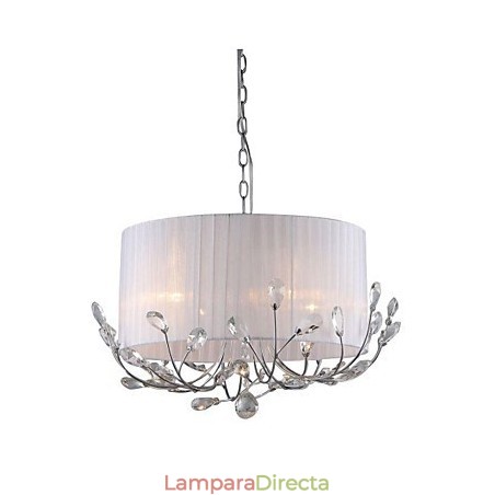 Lámpara de araña de cristal moderna con pantalla de tela Lámpara de araña de cristal moderna con pantalla de tela