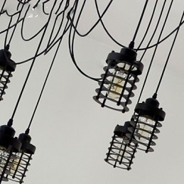 Lámpara de techo vintage Edison ajustable, lámpara colgante DIY, iluminación moderna y elegante para comedor industrial.