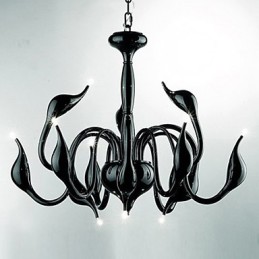 Lámpara de araña de metal galvanizado estilo vela contemporánea moderna