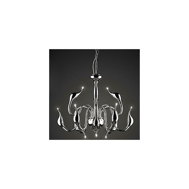 Lámpara de araña de metal galvanizado estilo vela contemporánea moderna