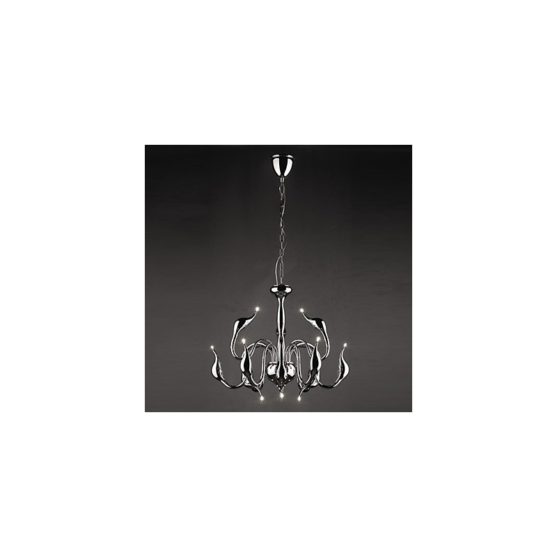 Lámpara de araña de metal galvanizado estilo vela contemporánea moderna