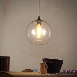 Lámpara colgante de una sola cabeza con bola de cristal rural, estilo nórdico creativo