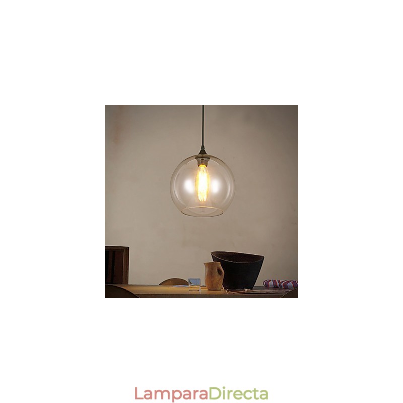 Lámpara colgante de una sola cabeza con bola de cristal rural, estilo nórdico creativo
