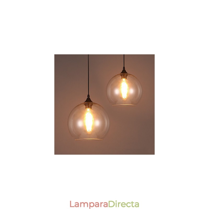 Lámpara colgante de una sola cabeza con bola de cristal rural, estilo nórdico creativo