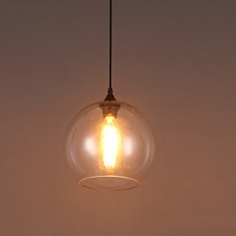 Lámpara colgante de una sola cabeza con bola de cristal rural, estilo nórdico creativo