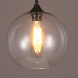 Lámpara colgante de una sola cabeza con bola de cristal rural, estilo nórdico creativo