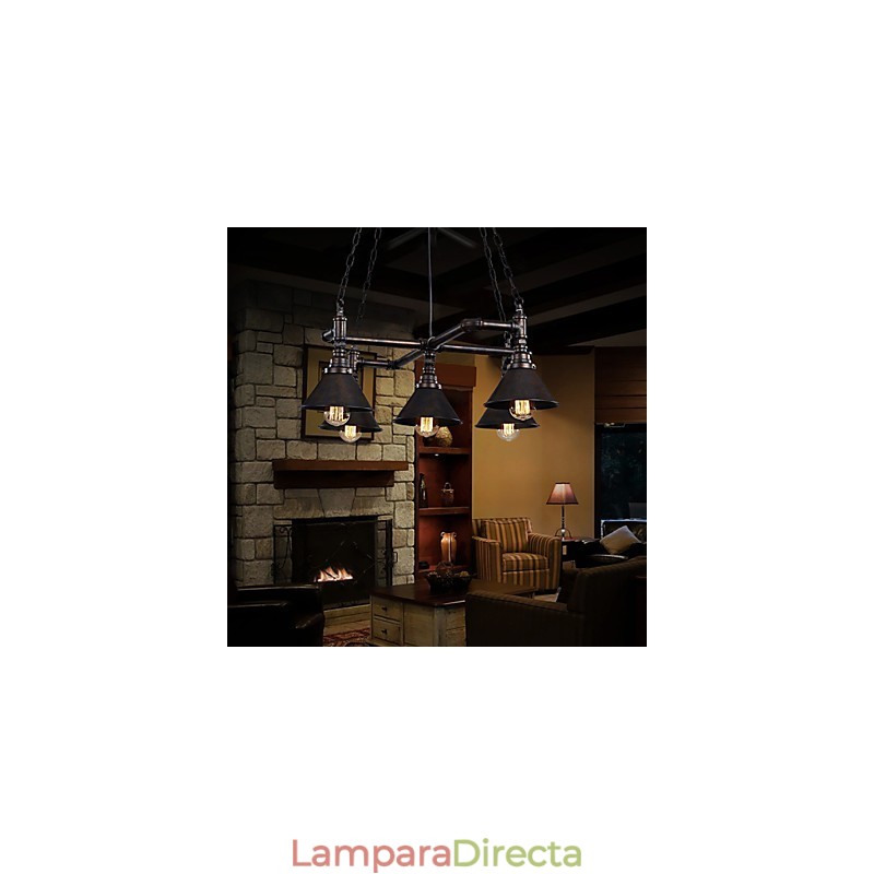 Lámparas de techo de metal clásicas retro, lámparas colgantes sencillas, lámpara colgante de cafetería