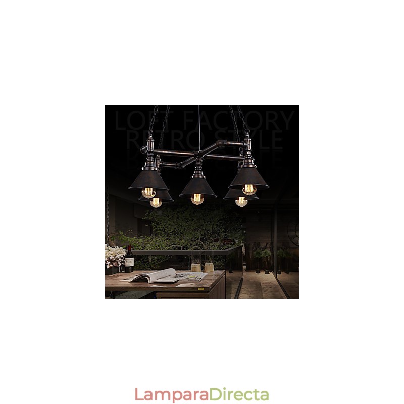 Lámparas de techo de metal clásicas retro, lámparas colgantes sencillas, lámpara colgante de cafetería