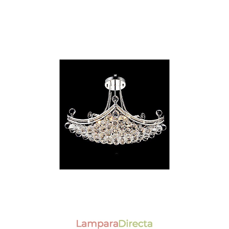 Lámpara colgante moderna contemporánea de metal galvanizado con cristal