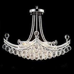 Lámpara colgante moderna contemporánea de metal galvanizado con cristal