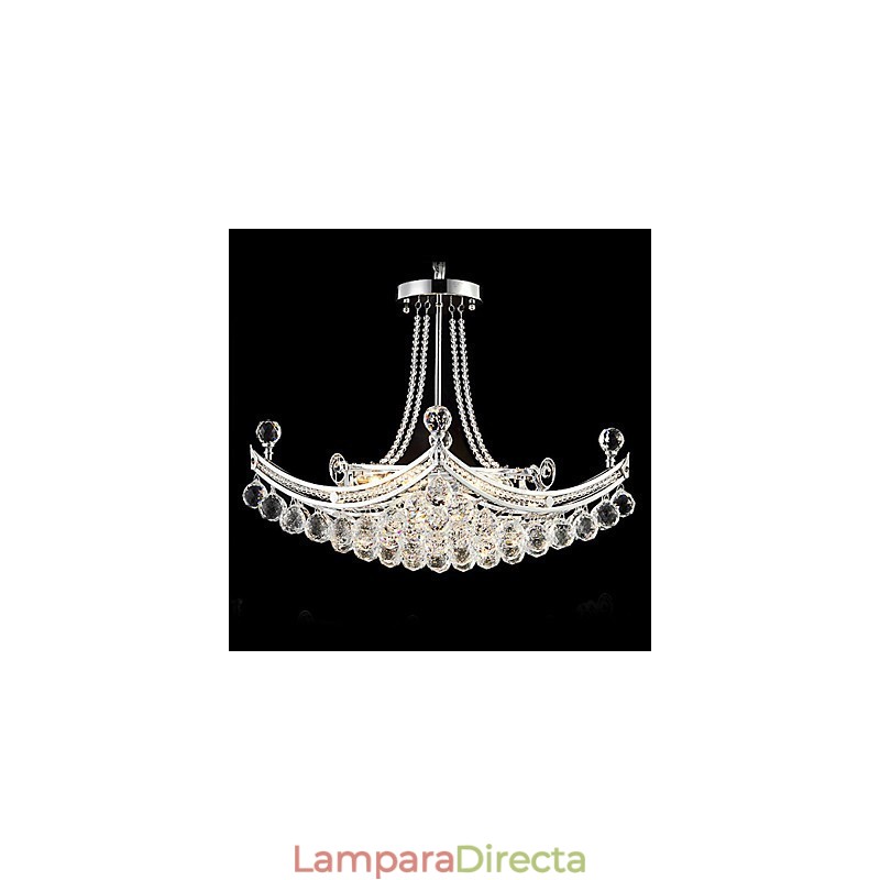Lámpara colgante moderna contemporánea de metal galvanizado con cristal