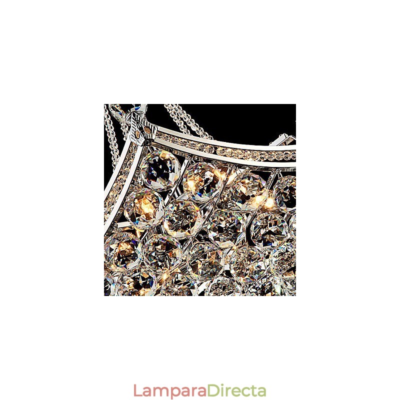 Lámpara colgante moderna contemporánea de metal galvanizado con cristal