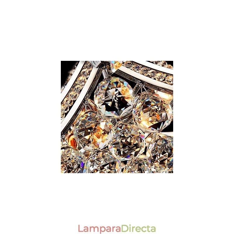 Lámpara colgante moderna contemporánea de metal galvanizado con cristal