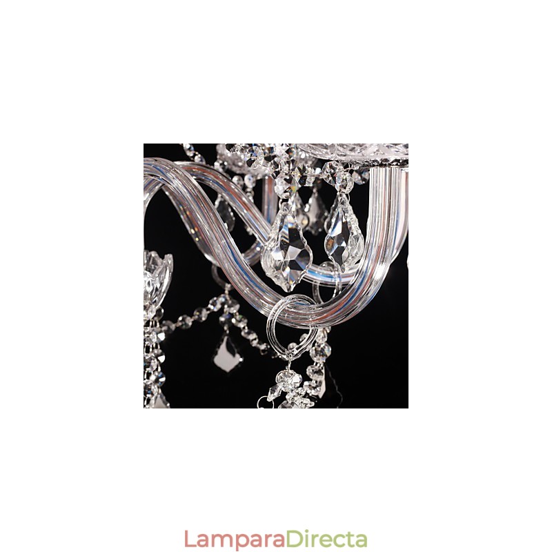 Lámpara de araña de cristal de lujo moderna de 8 luces
