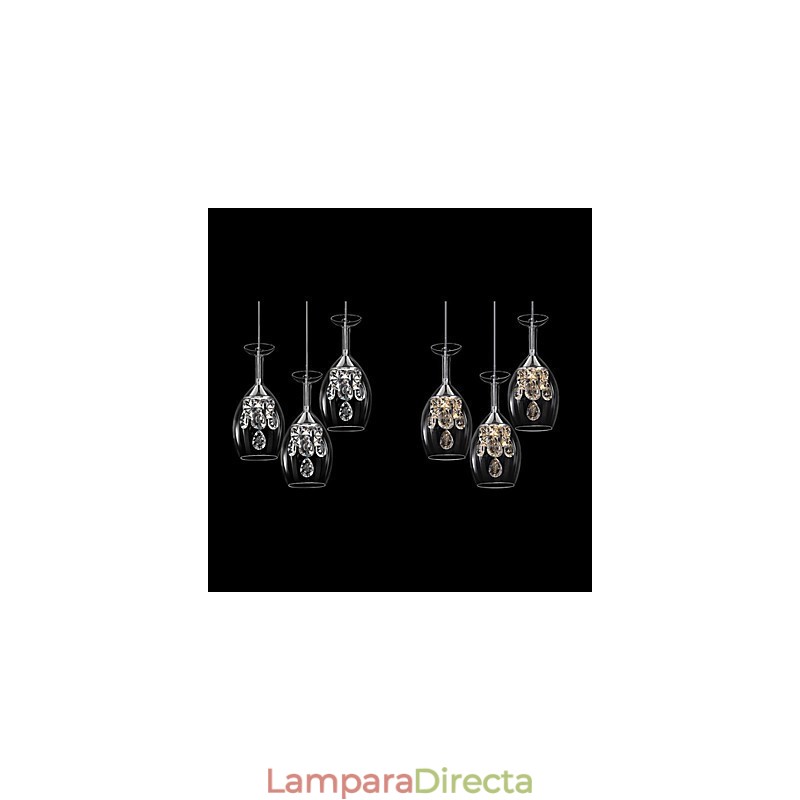 Lámpara colgante de araña de metal moderna y contemporánea de estilo isla.
