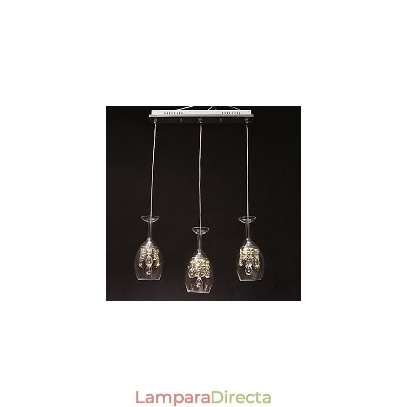 Lámpara colgante de araña de metal moderna y contemporánea de estilo isla.