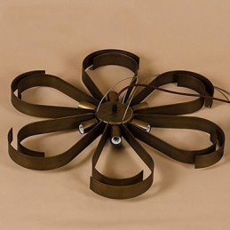 Lámpara colgante industrial de hierro con diseño de flor de viento de estilo country americano