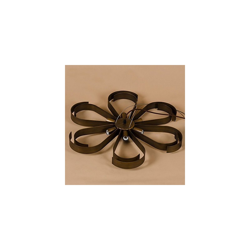 Lámpara colgante industrial de hierro con diseño de flor de viento de estilo country americano