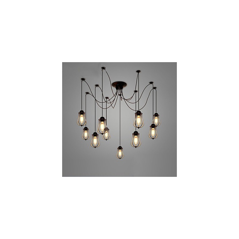 Lámpara de techo vintage Edison ajustable, lámpara colgante para bricolaje, iluminación moderna y elegante para comedor industrial.