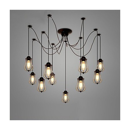 Lámpara de techo vintage Edison ajustable, lámpara colgante para bricolaje, iluminación moderna y elegante para comedor industrial. Lámpara de techo vintage Edison ajustable, lámpara colgante para bricolaje, iluminación moderna y elegante para comedor industrial.