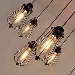 Lámpara de techo vintage Edison ajustable, lámpara colgante para bricolaje, iluminación moderna y elegante para comedor industrial.