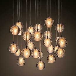 Lámpara colgante G4 Retroifit de 3 W con cristal cromado, moderna y contemporánea.