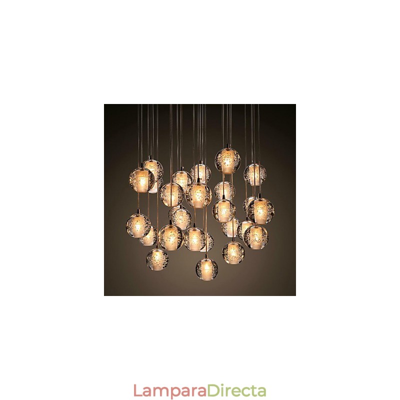 Lámpara colgante G4 Retroifit de 3 W con cristal cromado, moderna y contemporánea.