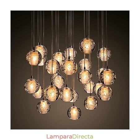 Lámpara colgante G4 Retroifit de 3 W con cristal cromado, moderna y contemporánea. Lámpara colgante G4 Retroifit de 3 W con cristal cromado, moderna y contemporánea.