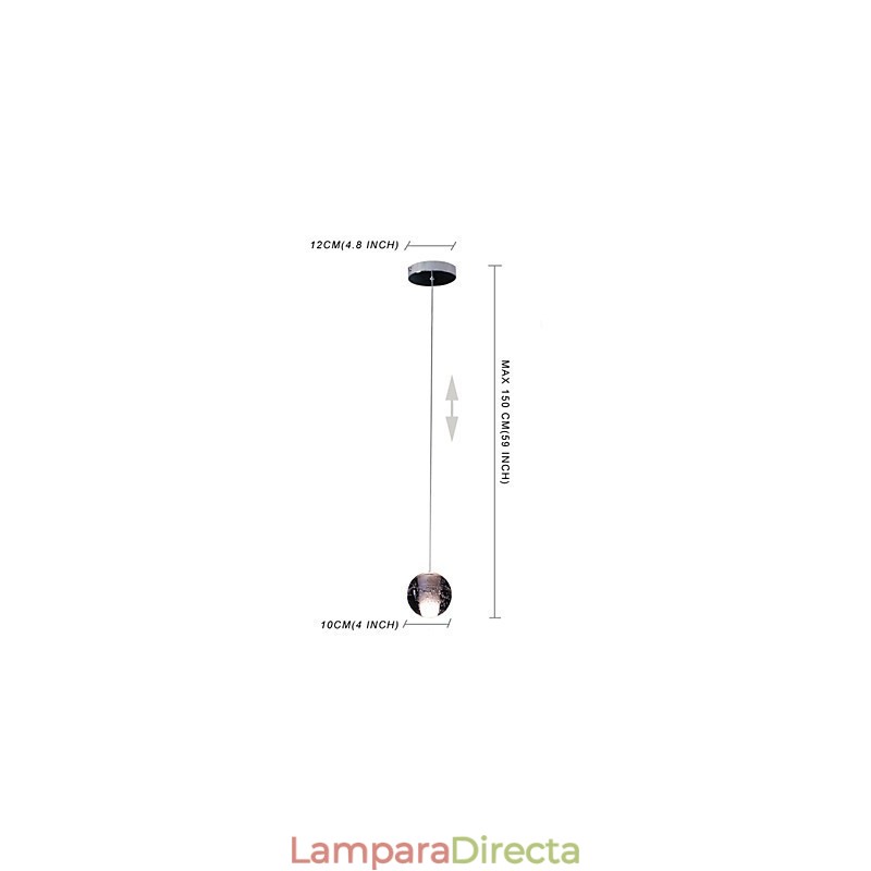 Lámpara colgante G4 Retroifit de 3 W con cristal cromado, moderna y contemporánea.