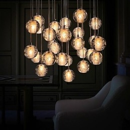 Lámpara colgante G4 Retroifit de 3 W con cristal cromado, moderna y contemporánea.