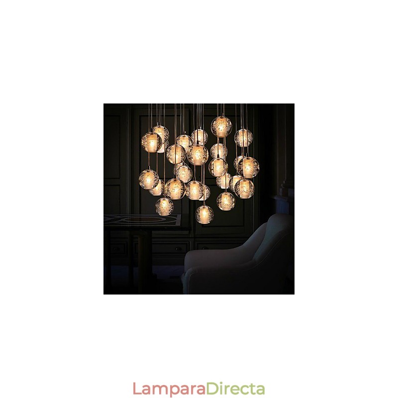 Lámpara colgante G4 Retroifit de 3 W con cristal cromado, moderna y contemporánea.