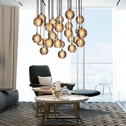 Lámpara colgante G4 Retroifit de 3 W con cristal cromado, moderna y contemporánea.