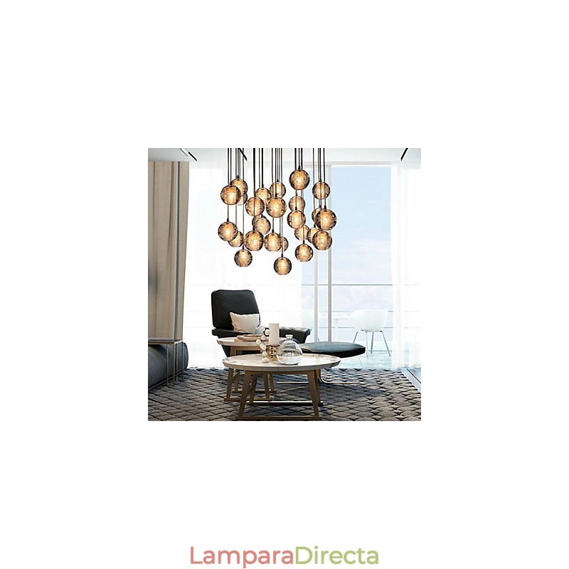 Lámpara colgante G4 Retroifit de 3 W con cristal cromado, moderna y contemporánea.