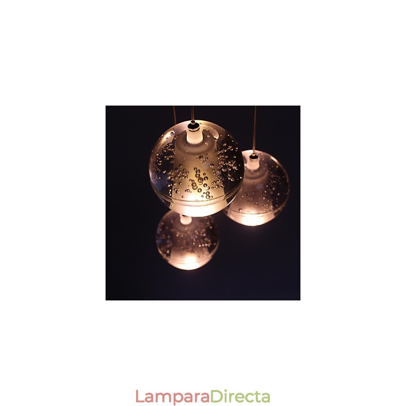 Lámpara colgante G4 Retroifit de 3 W con cristal cromado, moderna y contemporánea.