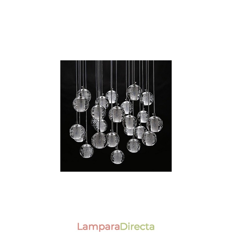 Lámpara colgante G4 Retroifit de 3 W con cristal cromado, moderna y contemporánea.