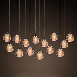 Lámpara colgante G4 Retroifit de 3 W con cristal cromado, moderna y contemporánea.