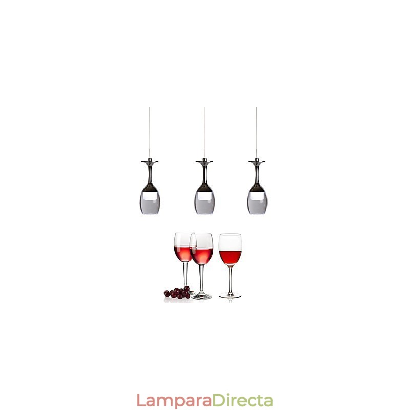 Lámparas colgantes de 3 luces con placa trasera larga, modernas y contemporáneas