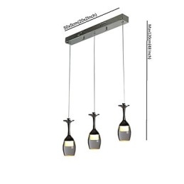 Lámparas colgantes de 3 luces con placa trasera larga, modernas y contemporáneas