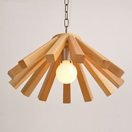 Lámpara colgante de bambú de estilo retro campestre de madera