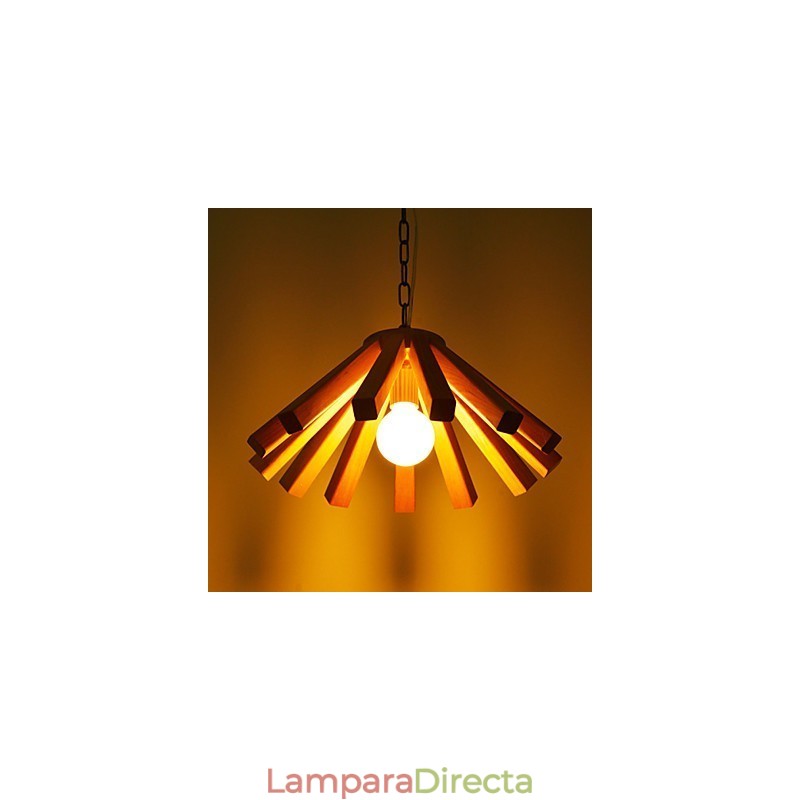 Lámpara colgante de bambú de estilo retro campestre de madera